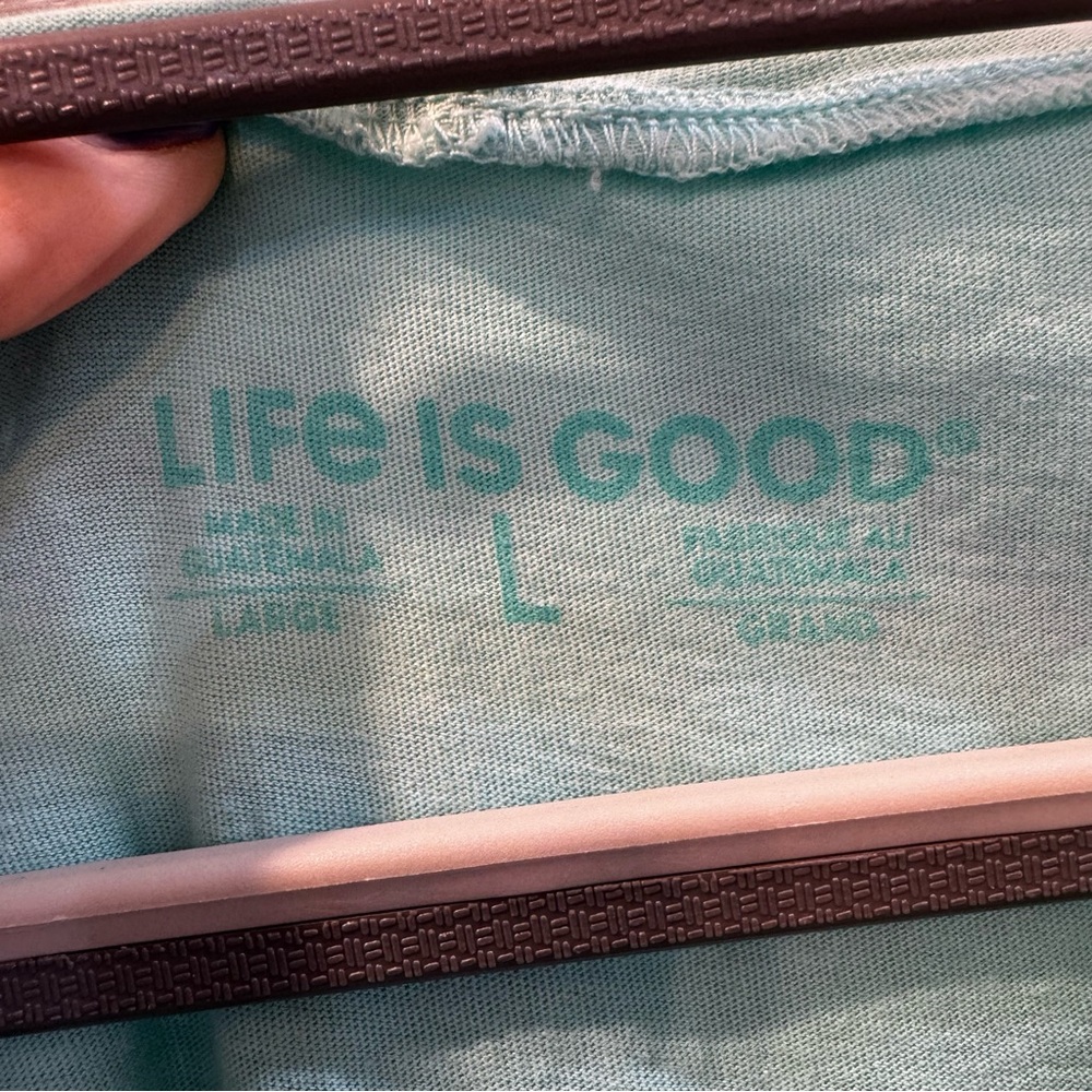 Life Is Good Long Sleeve Lightweight Hooded Crusher Tee Jackie Balance Yoga - Picture 4 of 5